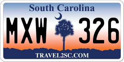 SC license plate MXW326