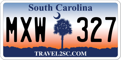 SC license plate MXW327