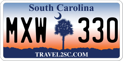 SC license plate MXW330