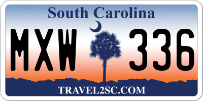 SC license plate MXW336