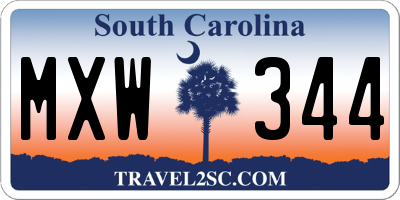 SC license plate MXW344