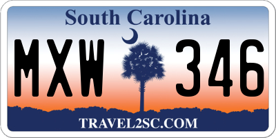 SC license plate MXW346