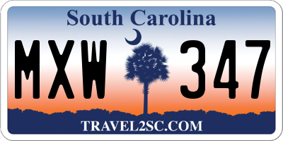 SC license plate MXW347