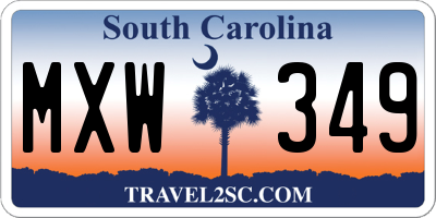 SC license plate MXW349
