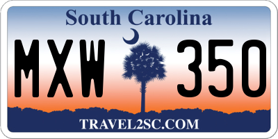 SC license plate MXW350