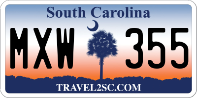 SC license plate MXW355