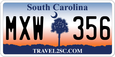 SC license plate MXW356