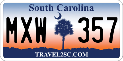 SC license plate MXW357