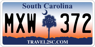 SC license plate MXW372