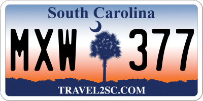 SC license plate MXW377