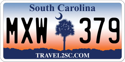 SC license plate MXW379