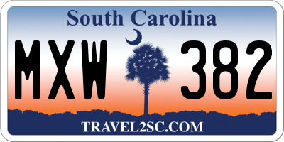 SC license plate MXW382