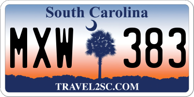 SC license plate MXW383