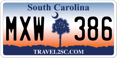 SC license plate MXW386