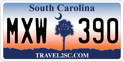 SC license plate MXW390