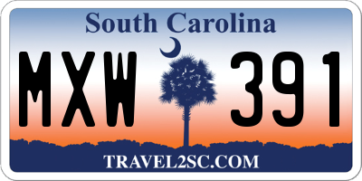 SC license plate MXW391