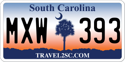 SC license plate MXW393