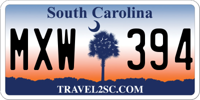 SC license plate MXW394