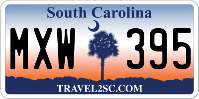 SC license plate MXW395