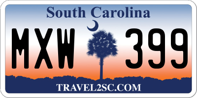 SC license plate MXW399