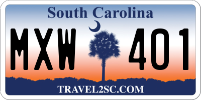 SC license plate MXW401