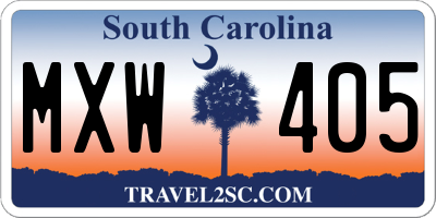 SC license plate MXW405