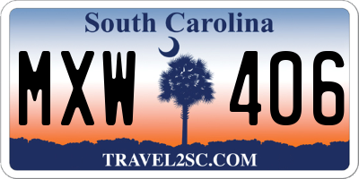 SC license plate MXW406