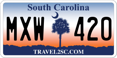SC license plate MXW420