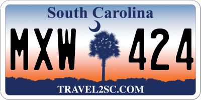 SC license plate MXW424