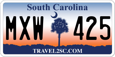 SC license plate MXW425