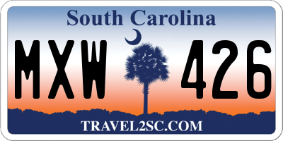 SC license plate MXW426