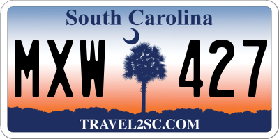 SC license plate MXW427