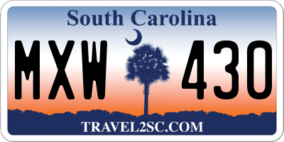 SC license plate MXW430