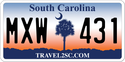 SC license plate MXW431