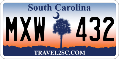 SC license plate MXW432