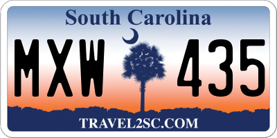 SC license plate MXW435
