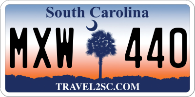 SC license plate MXW440