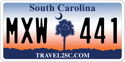 SC license plate MXW441