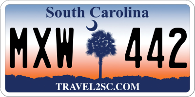 SC license plate MXW442