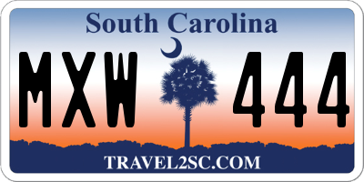 SC license plate MXW444