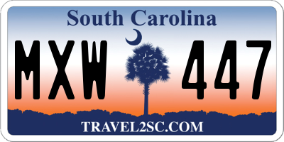 SC license plate MXW447