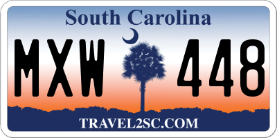 SC license plate MXW448