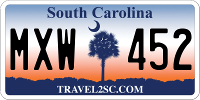 SC license plate MXW452