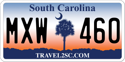 SC license plate MXW460