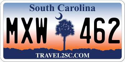SC license plate MXW462