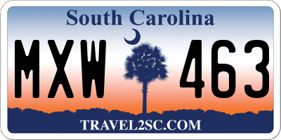 SC license plate MXW463