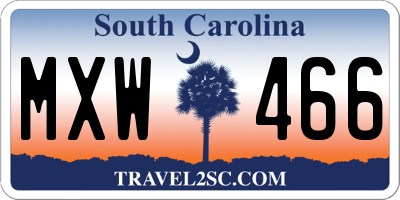 SC license plate MXW466