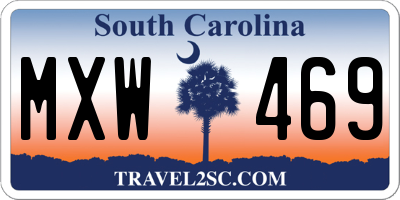 SC license plate MXW469
