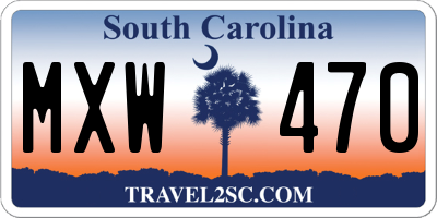 SC license plate MXW470