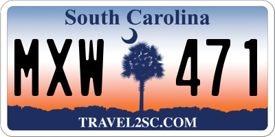 SC license plate MXW471